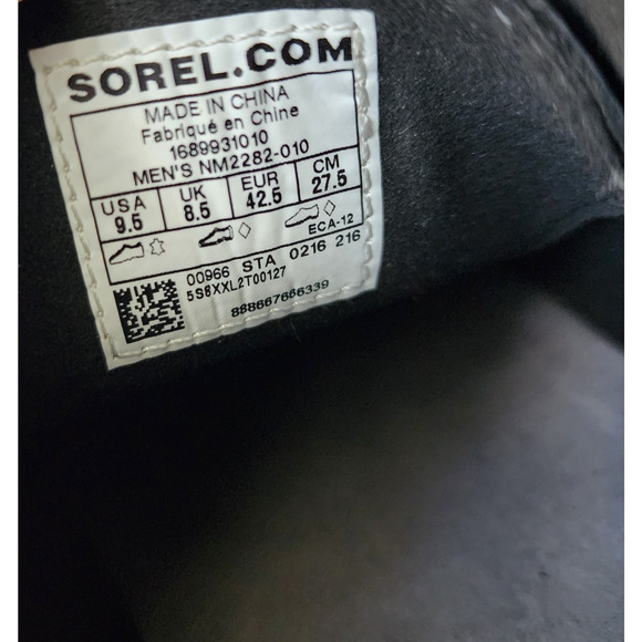 Sorel Waterproof Shoes Mens Size 9.5 Black Leather Wingtip Oxford Madson - Picture 8 of 12